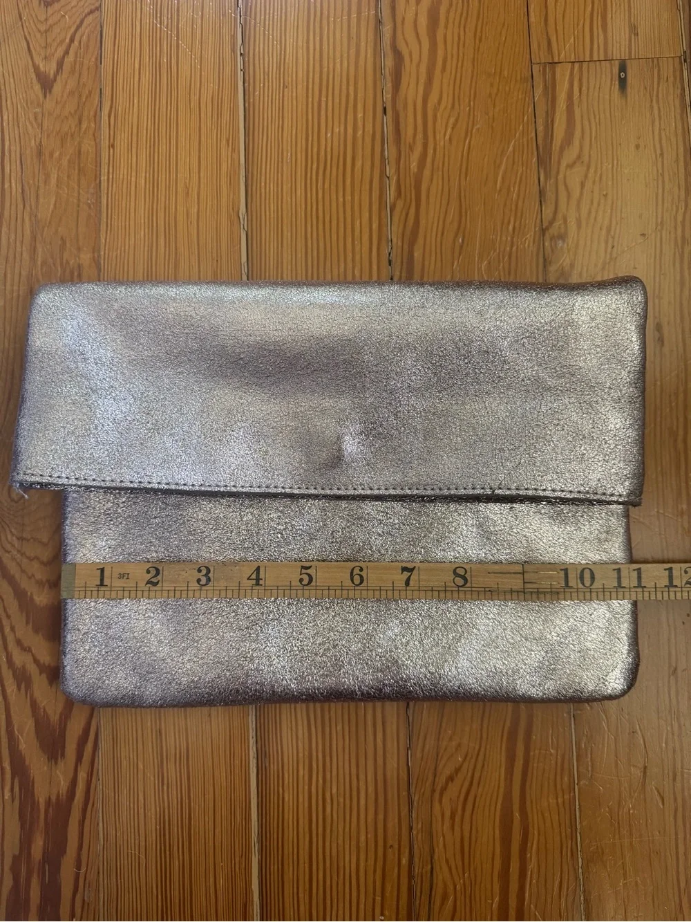 Moda Luxe Metallic Gold Fold-Over Clutch Bag